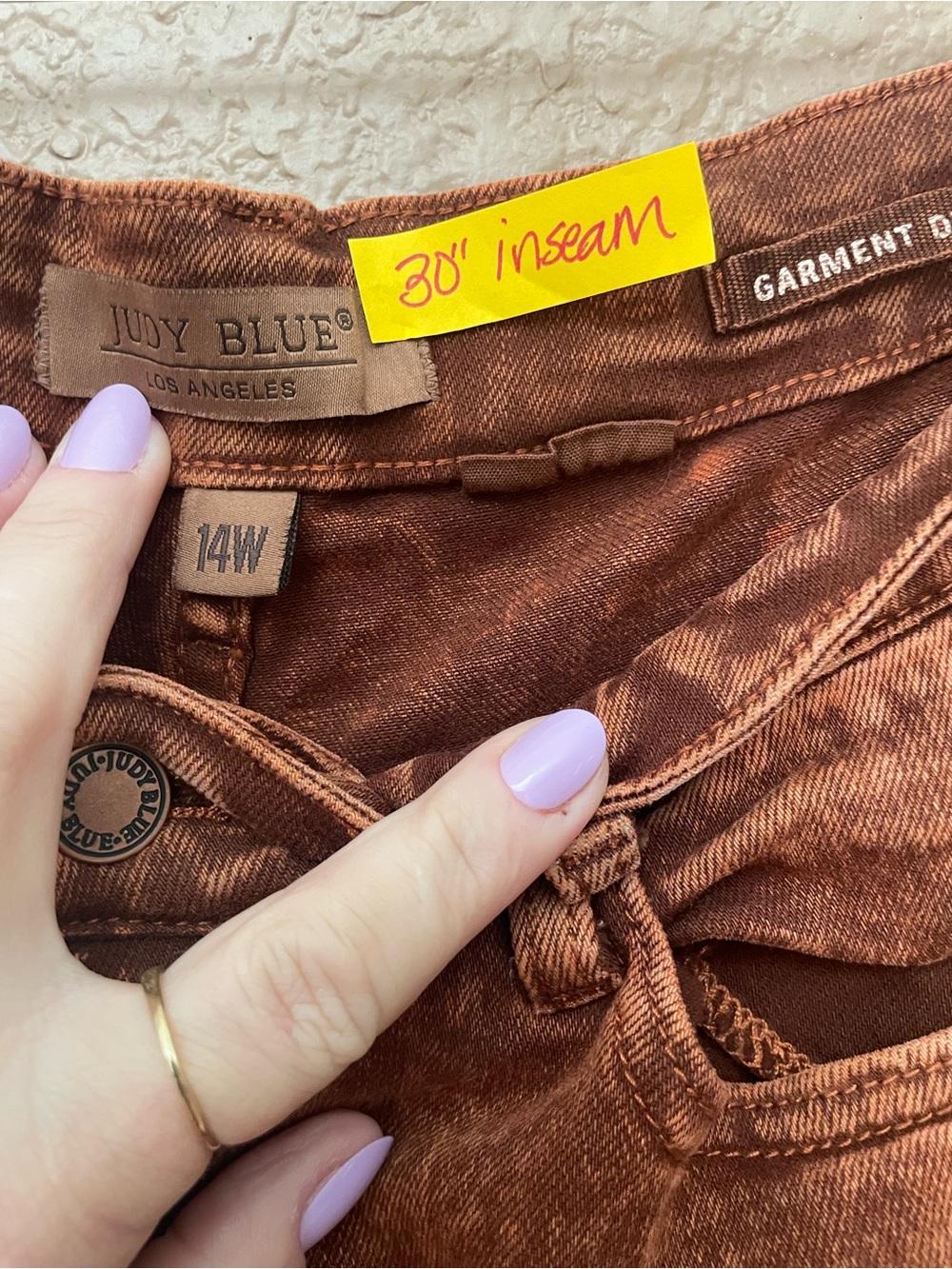 Judy Blue Wide-Leg High-Rise Jeans in Rust Brown Wash - Picture 2 of 3